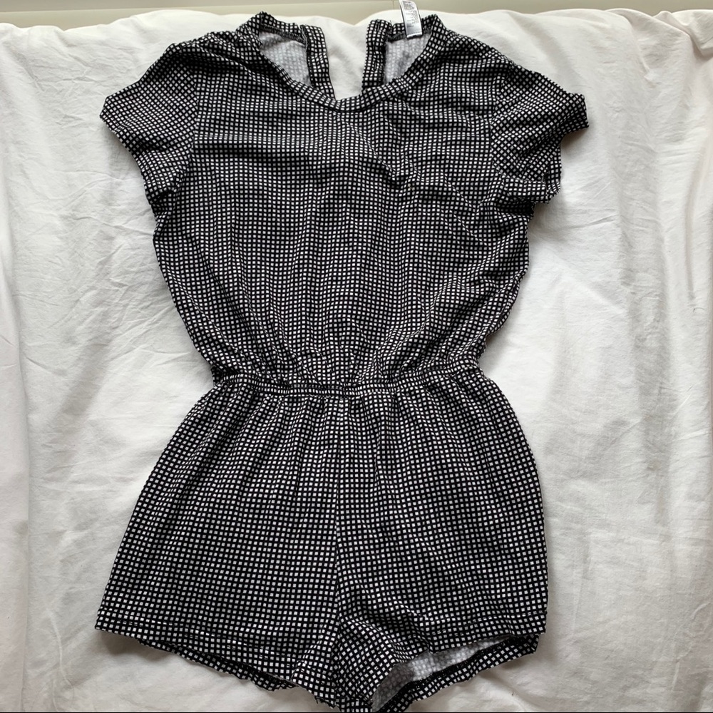 American Apparel Black/White Checker Romper